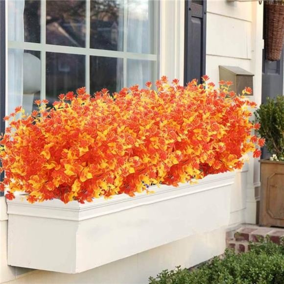 6 Bundles Artificial Fall Flowers No Fade Faux Autumn Plants Fake Indoor Outdoor - Picture 5 of 7
